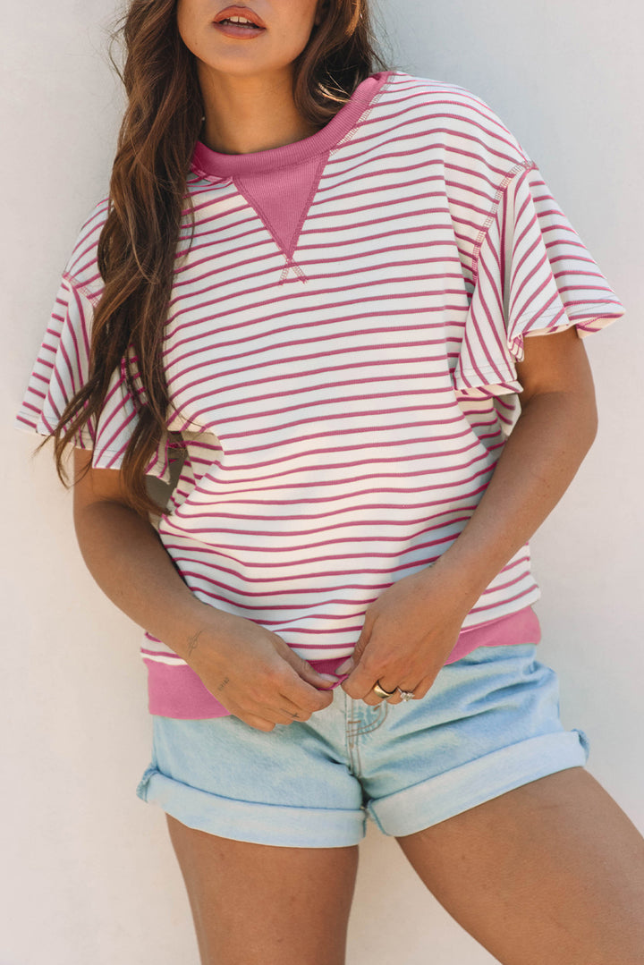 Pink Lemonade Flutter Stripe Tee