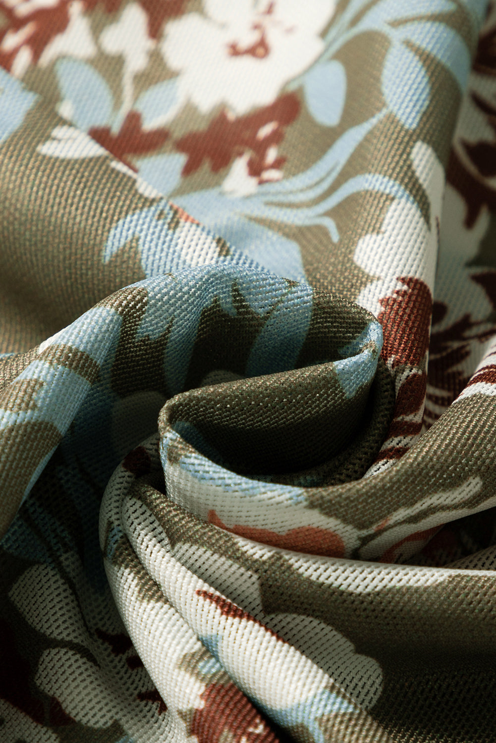 Sage Blossom Mesh Floral Fitted Blouse