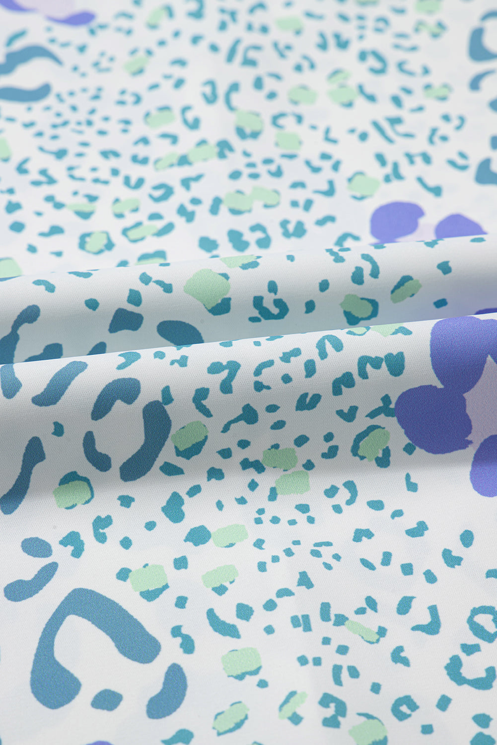 Coastal Confetti Leopard V-Neck Top (Sea Mist Mix)