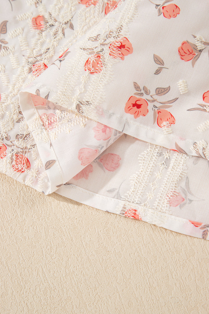 Sweet Apricot Lace Accent Garden Blouse 🌸