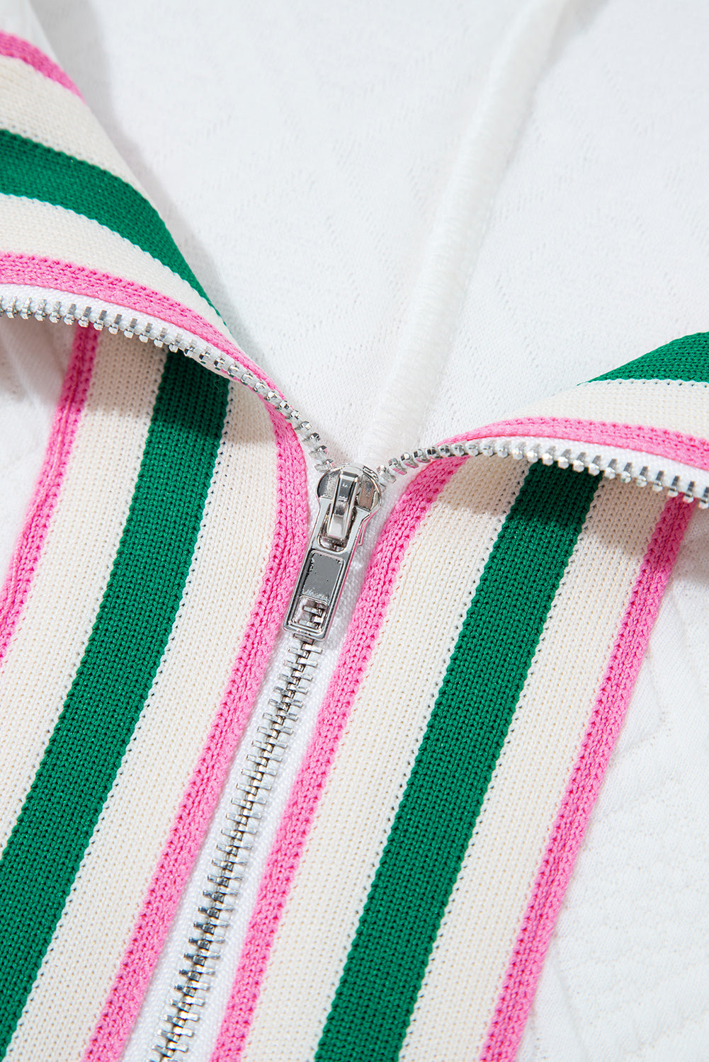 Courtside Crush Half-Zip Jacquard Top 💚💗