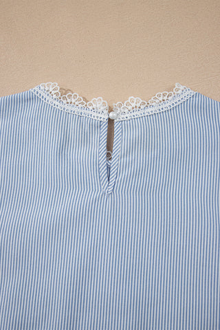 Garden Party Pinstripe Lace Blouse 🌸