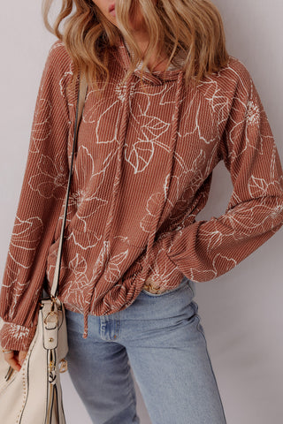 Terra Blossom Textured Hoodie