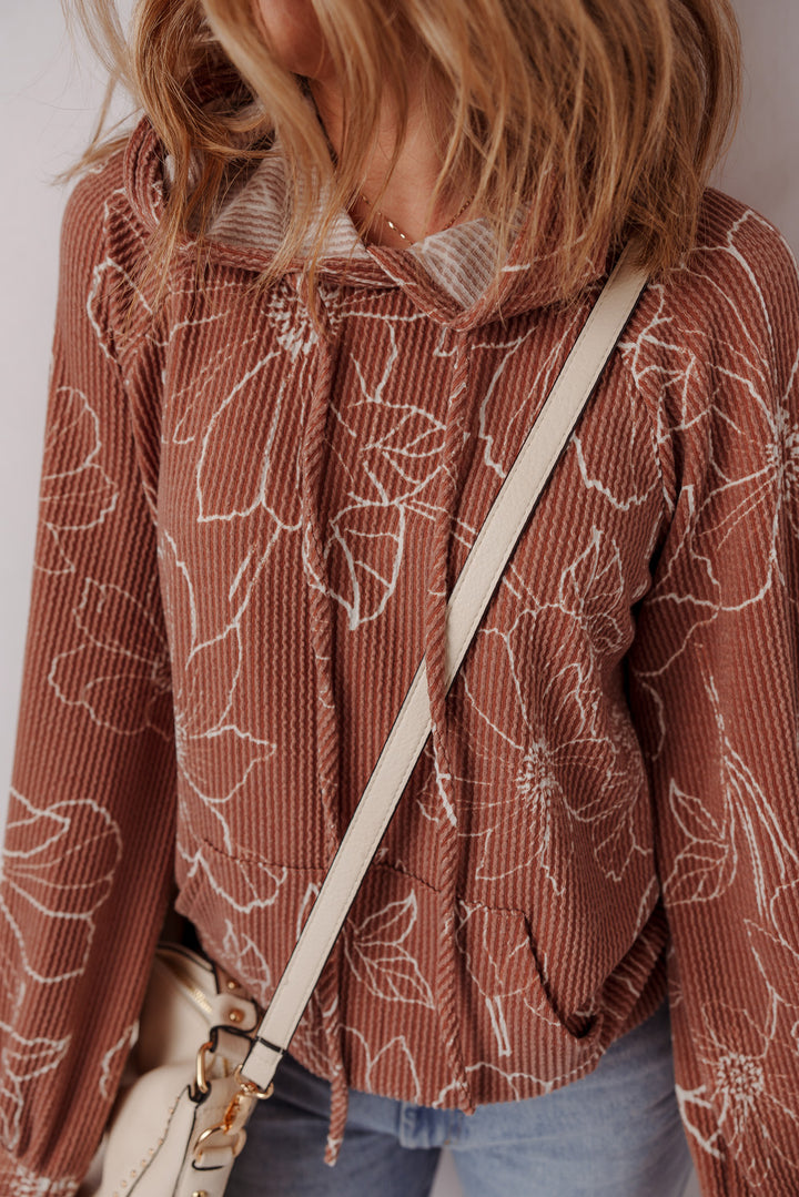 Terra Blossom Textured Hoodie