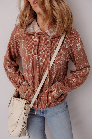 Terra Blossom Textured Hoodie