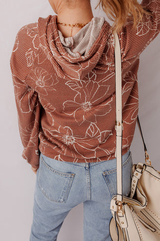 Terra Blossom Textured Hoodie