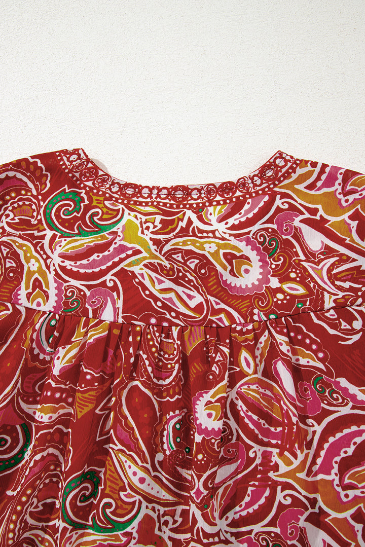 Sangria Stroll Tassel Blouse