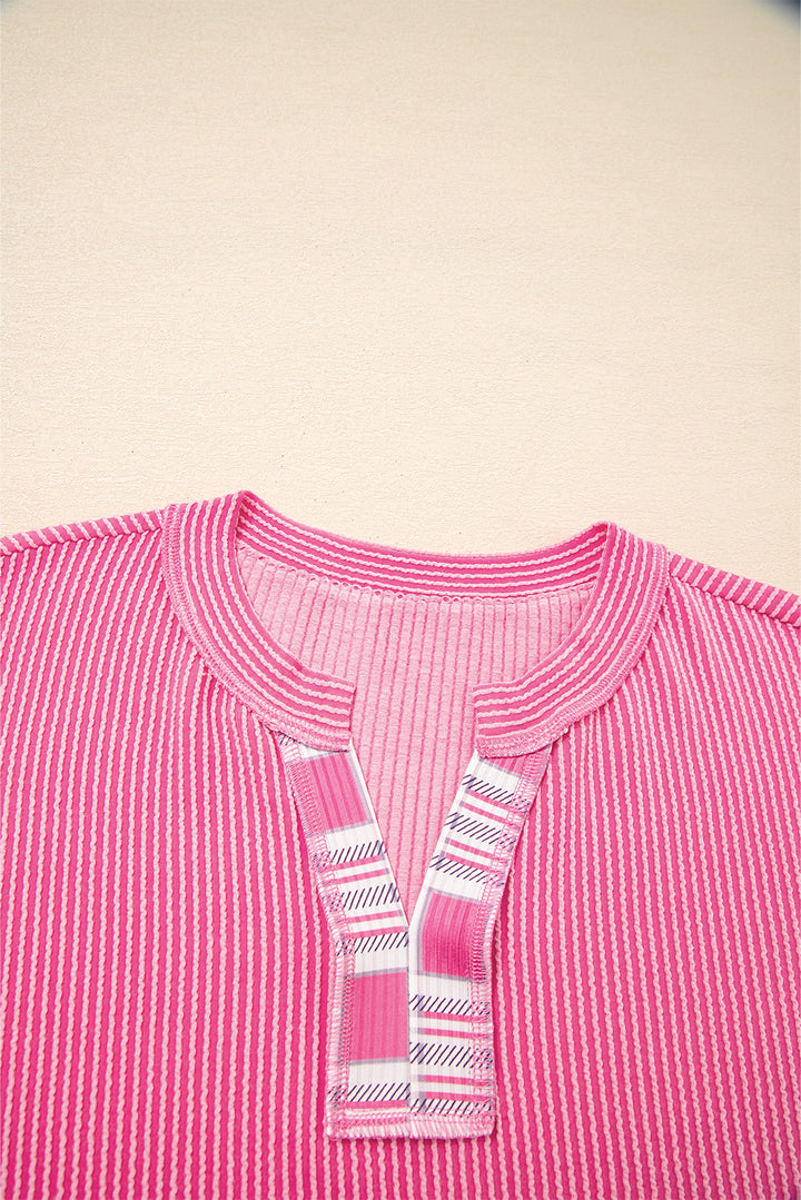 Candy-Pop Patchwork Henley Sweatshirt