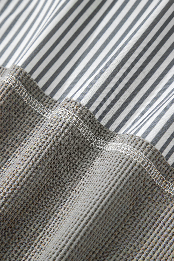 Harvest Trails Waffle Hoodie — Ashphalt Stripe Mix