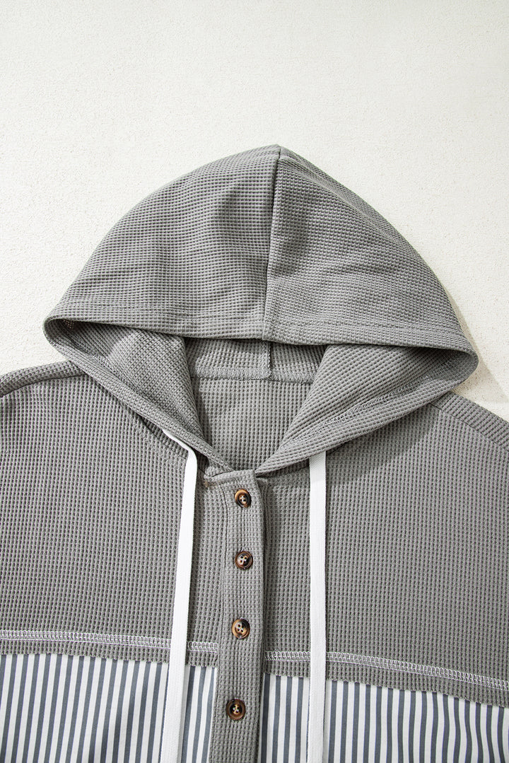 Harvest Trails Waffle Hoodie — Ashphalt Stripe Mix