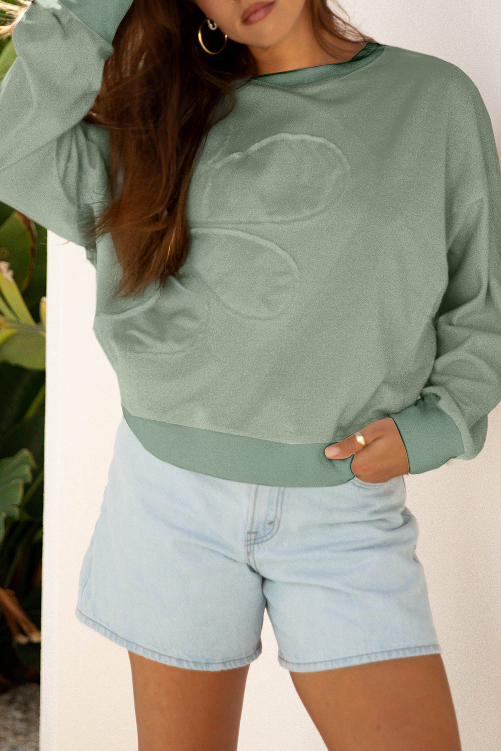 Bloom & Go Sage Embossed Sweatshirt