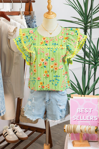 Pocket Full of Sunshine Floral Top by Luke & Estelle