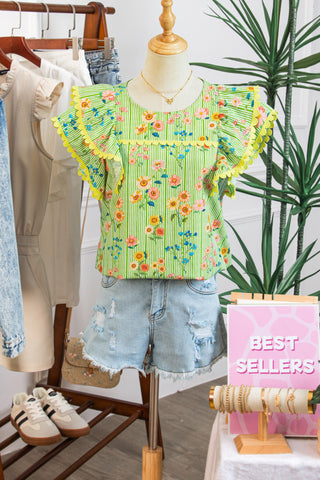Pocket Full of Sunshine Floral Top by Luke & Estelle