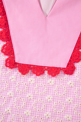 Pink Sugar Embroidered Lace Trim Blouse by Luke & Estelle