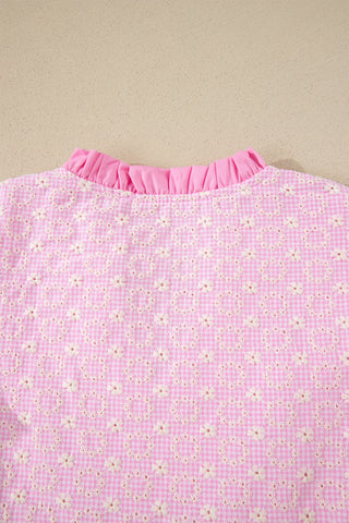 Pink Sugar Embroidered Lace Trim Blouse by Luke & Estelle