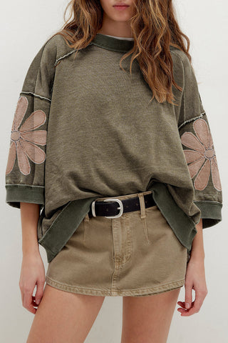 Wildflower Meadow Patch Mineral Washed Top by Luke & Estelle