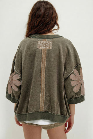 Wildflower Meadow Patch Mineral Washed Top by Luke & Estelle