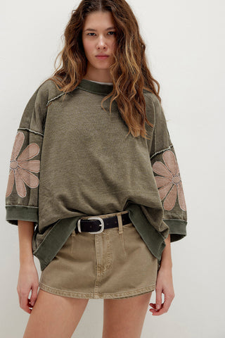 Wildflower Meadow Patch Mineral Washed Top by Luke & Estelle