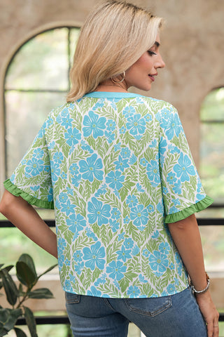 Emerald Tide Floral Blouse by Luke & Estelle