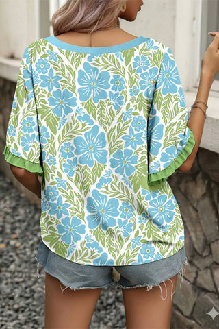 Emerald Tide Floral Blouse by Luke & Estelle