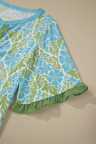 Emerald Tide Floral Blouse by Luke & Estelle