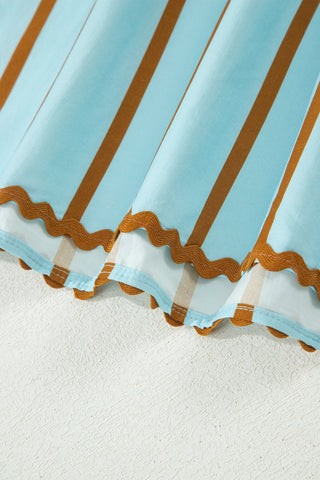 Blue Skies Stripe Ruffle Blouse by Luke & Estelle