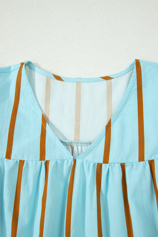 Blue Skies Stripe Ruffle Blouse by Luke & Estelle