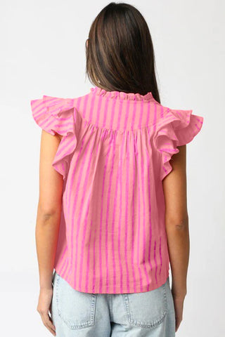 Sunset Stripe Ruffle Blouse by Luke & Estelle