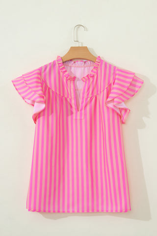 Sunset Stripe Ruffle Blouse by Luke & Estelle