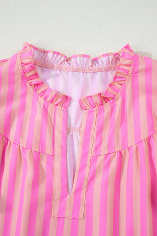 Sunset Stripe Ruffle Blouse by Luke & Estelle