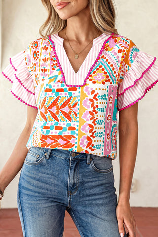 Fiesta Garden Flutter Blouse by Luke & Estelle
