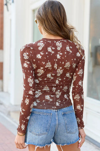 Daisy Chain Sheer Mesh Long Sleeve Top
