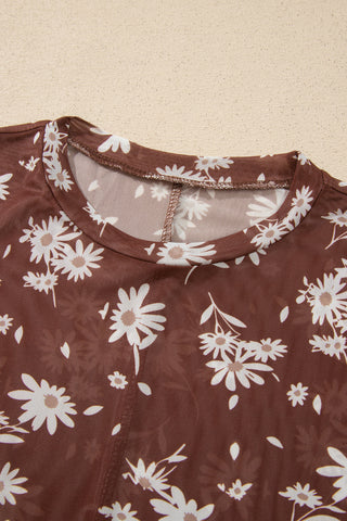 Daisy Chain Sheer Mesh Long Sleeve Top