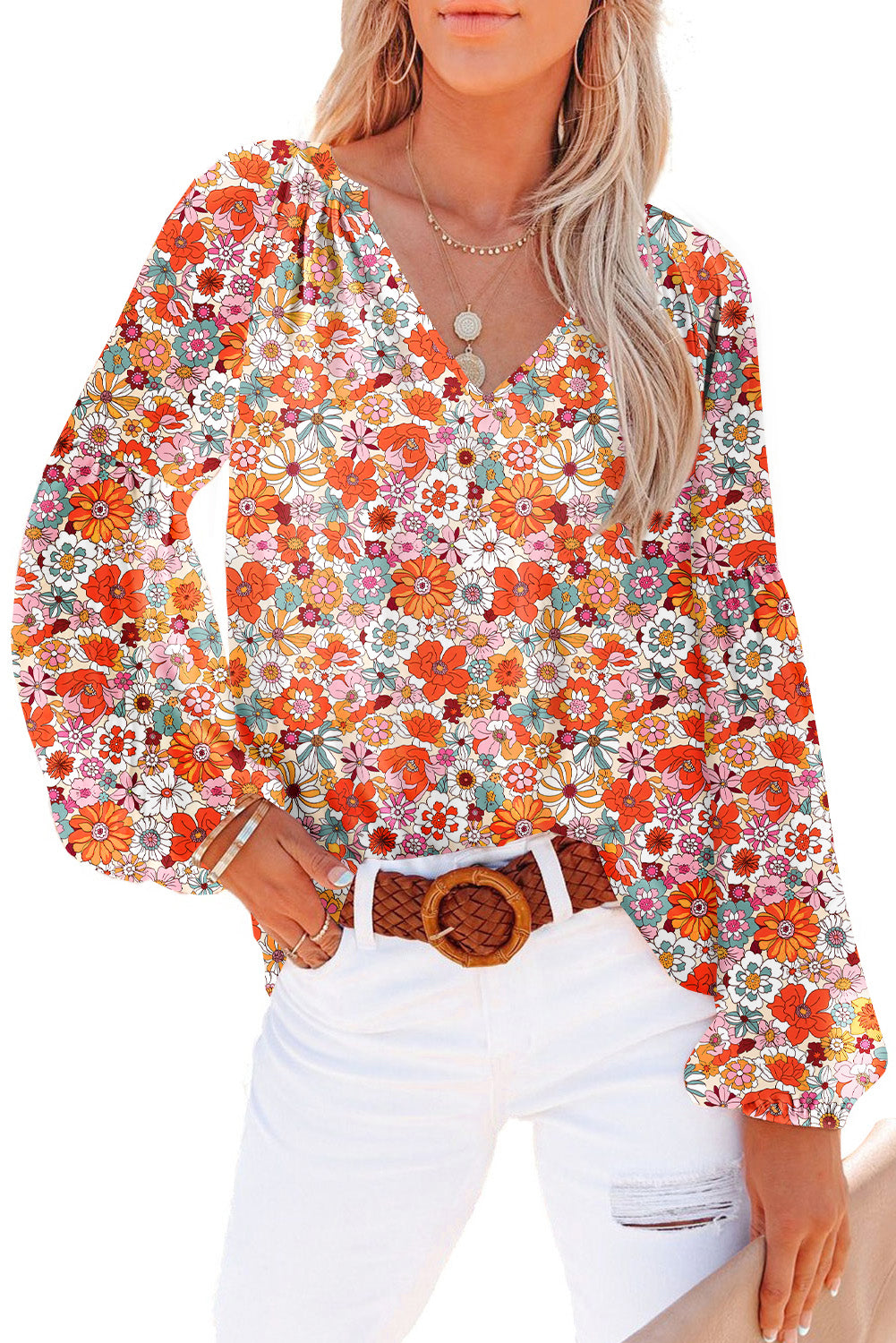 Sunset Bloom Floral Blouse