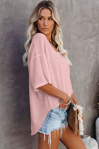 Pink Waffle Vibes Knit Top