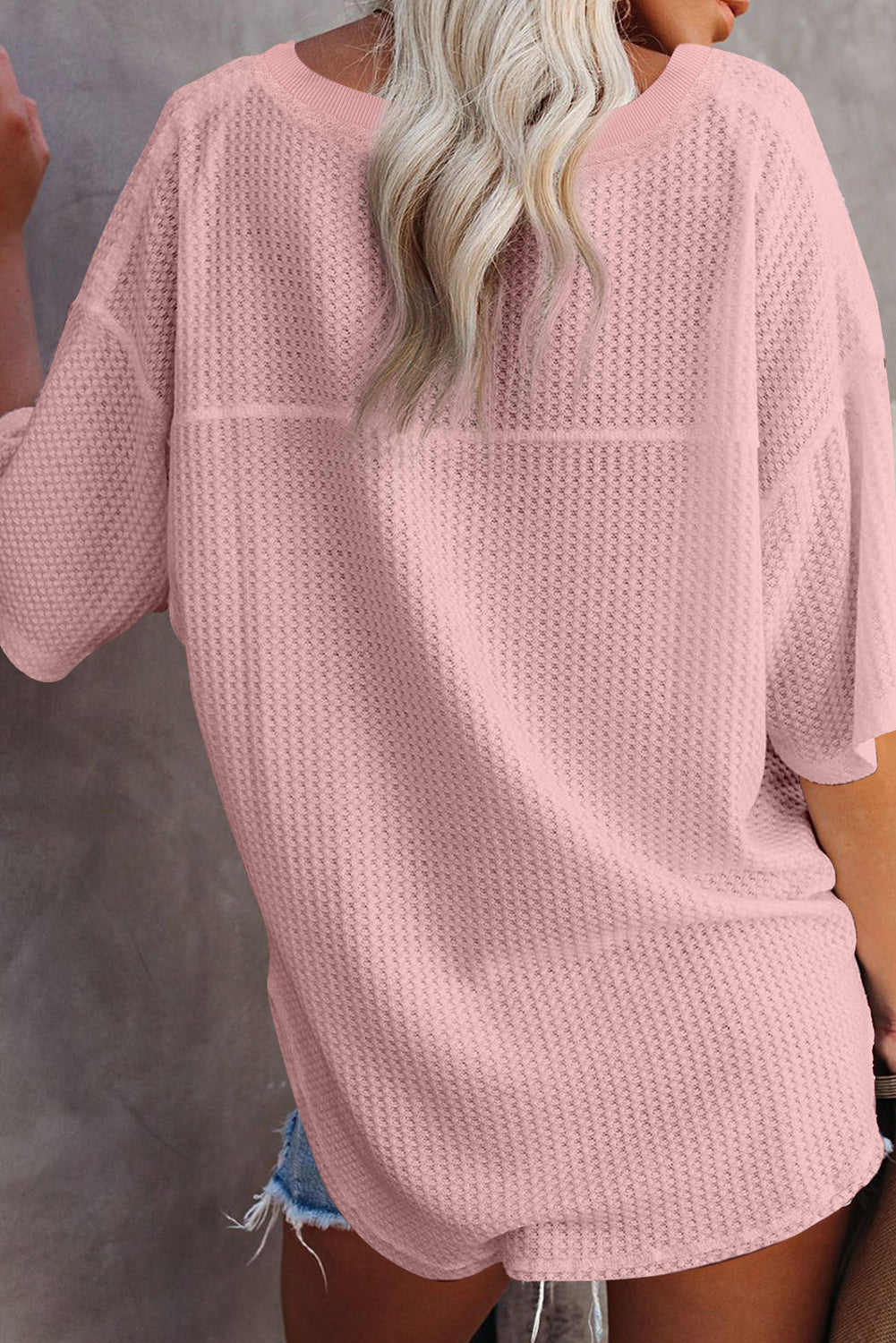 Pink Waffle Vibes Knit Top