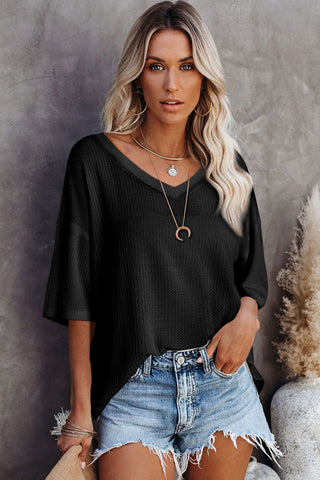 Blackout Bliss Waffle Knit Top