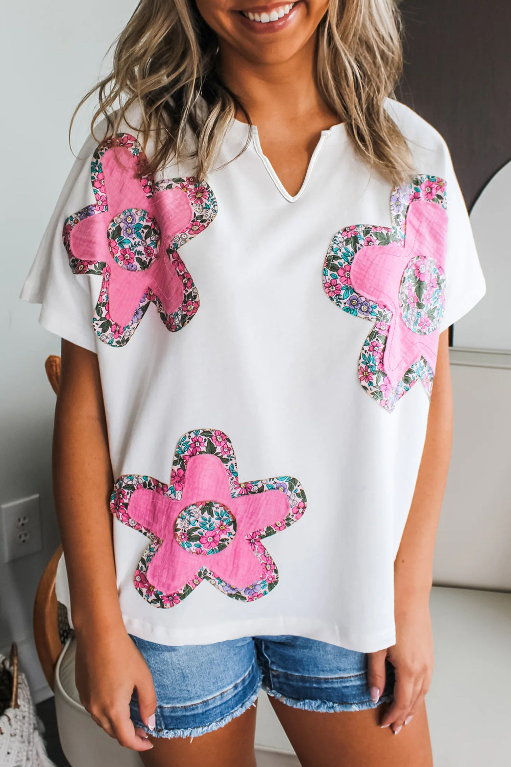 Petal Pop Appliqué Tee — Bloom Bright 🌸