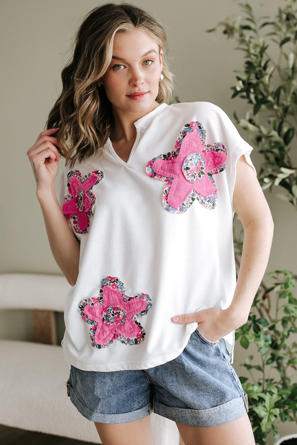 Petal Pop Appliqué Tee — Bloom Bright 🌸