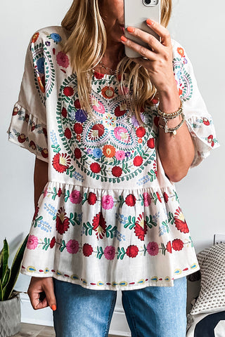 Bloom Fiesta Peplum Top 🌸