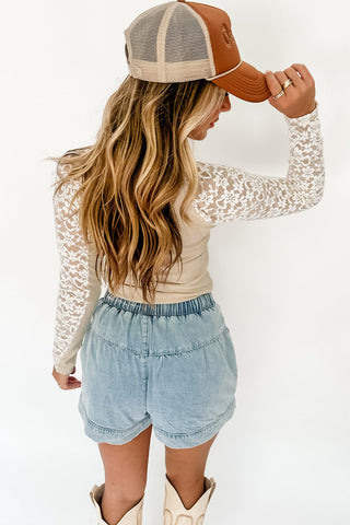 ✨ Luke & Estelle – Lace Embrace Mock Neck Top ✨
