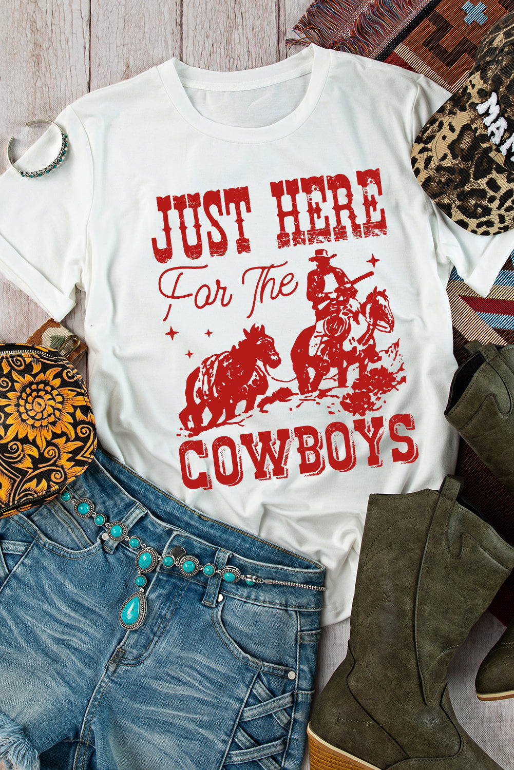 Just Here For The Cowboys – Vintage Rodeo Tee 🤠❤️