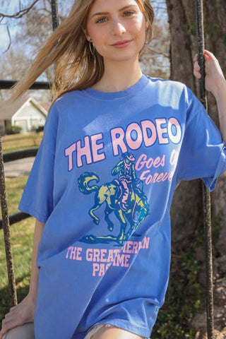 Rodeo Forever Vintage Graphic Tee (Blue)
