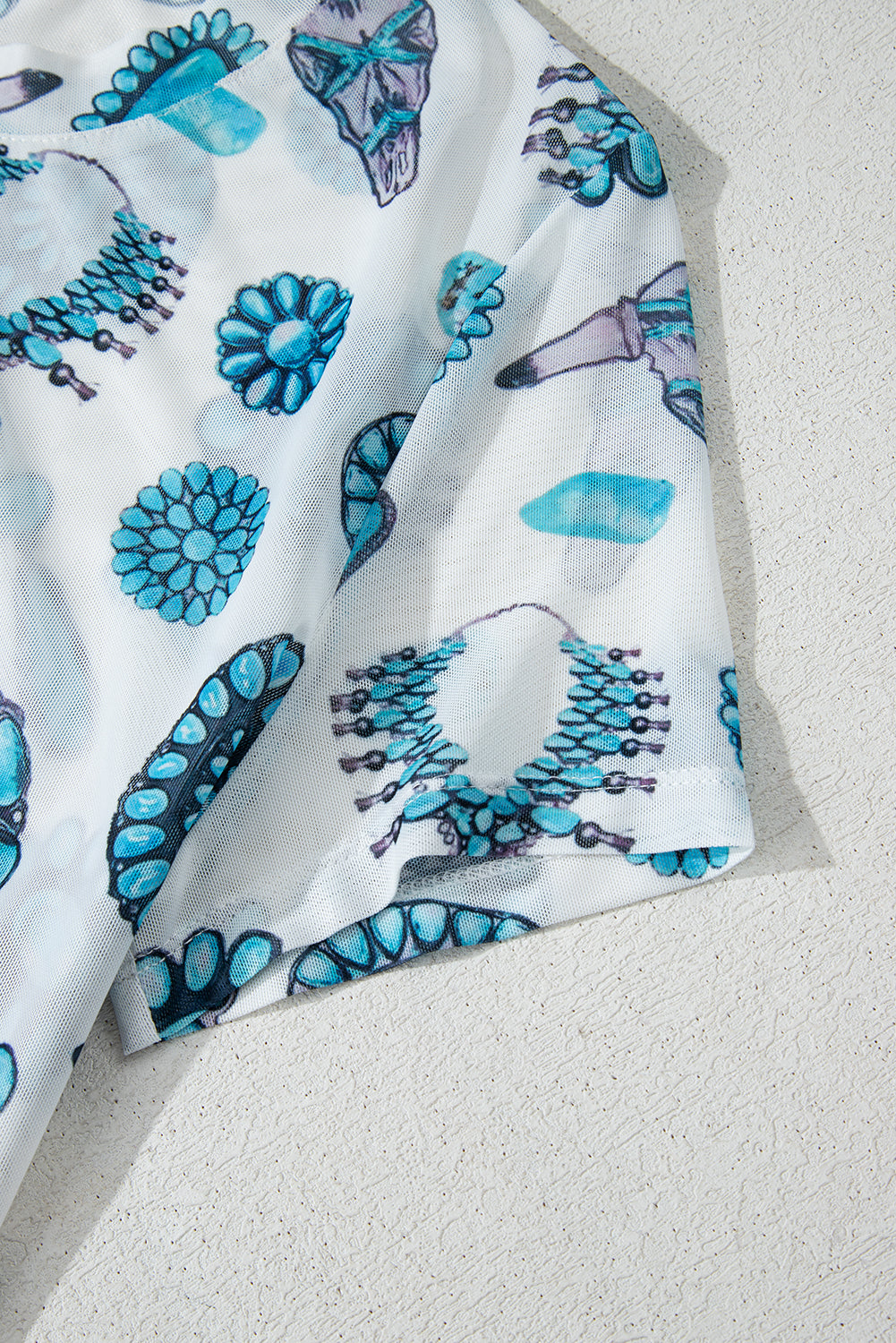 High Desert Turquoise Concho Tee — White