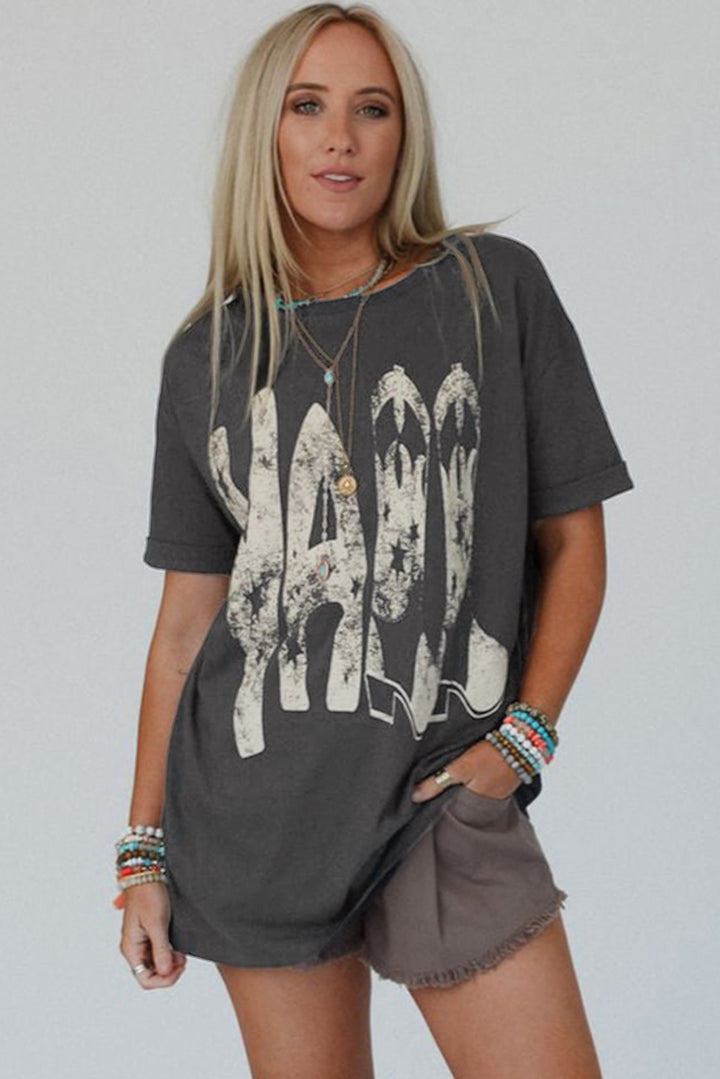 Y’all Star Boots Vintage Graphic Tee – Charcoal 🤠