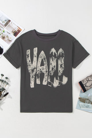Y’all Star Boots Vintage Graphic Tee – Charcoal 🤠