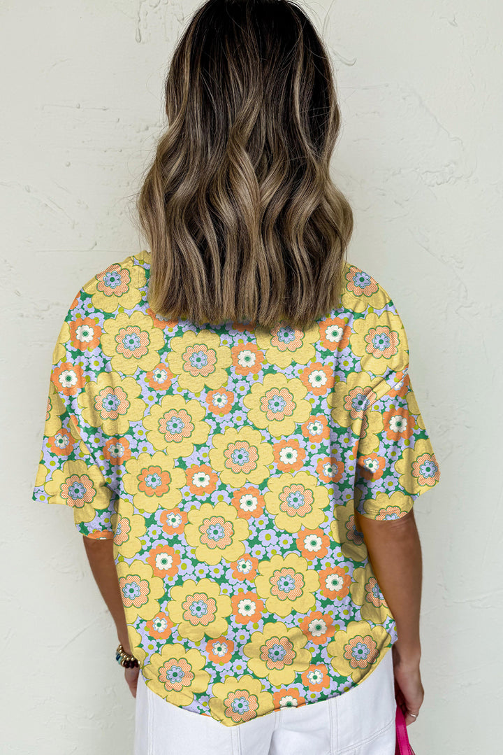 Golden Hour Retro Bloom Tee 🌼