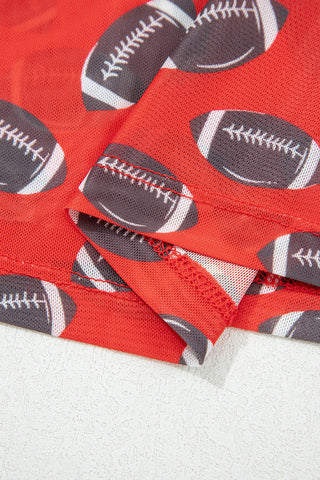Under the Lights Football Print Mesh Long Sleeve Top