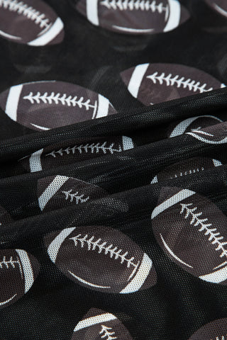 Under the Lights Football Print Mesh Long Sleeve Top