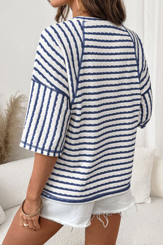 Harbor Breeze Textured Stripe Top by Luke & Estelle